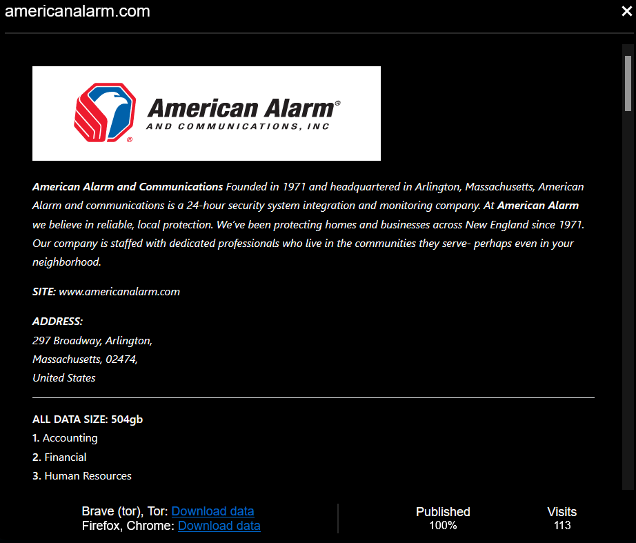 American Alarm and Communications
