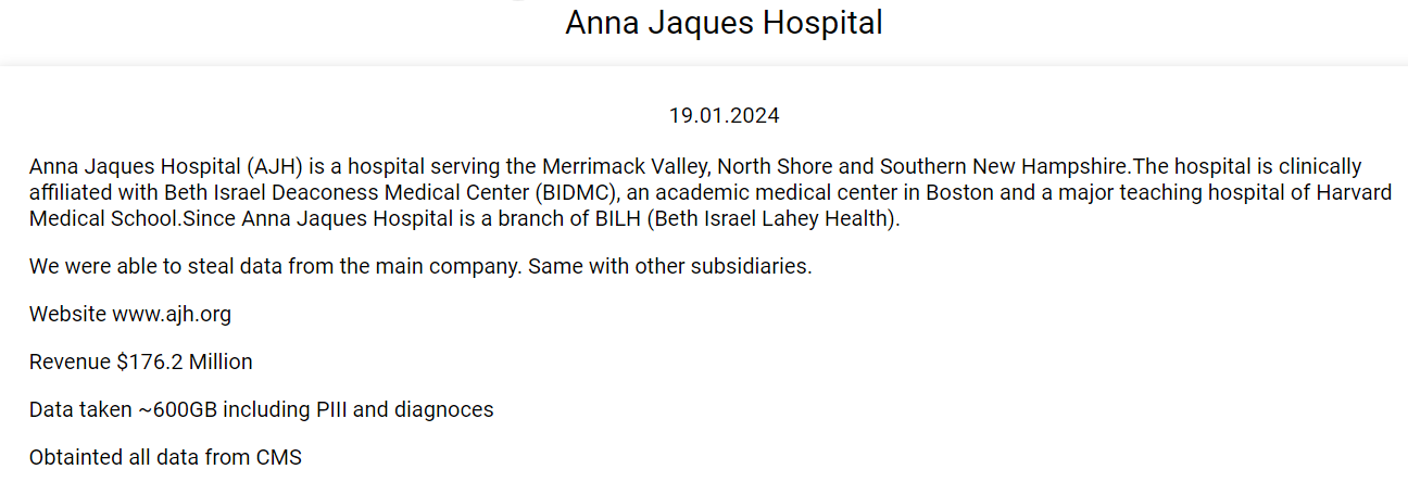 Anna Jaques Hospital