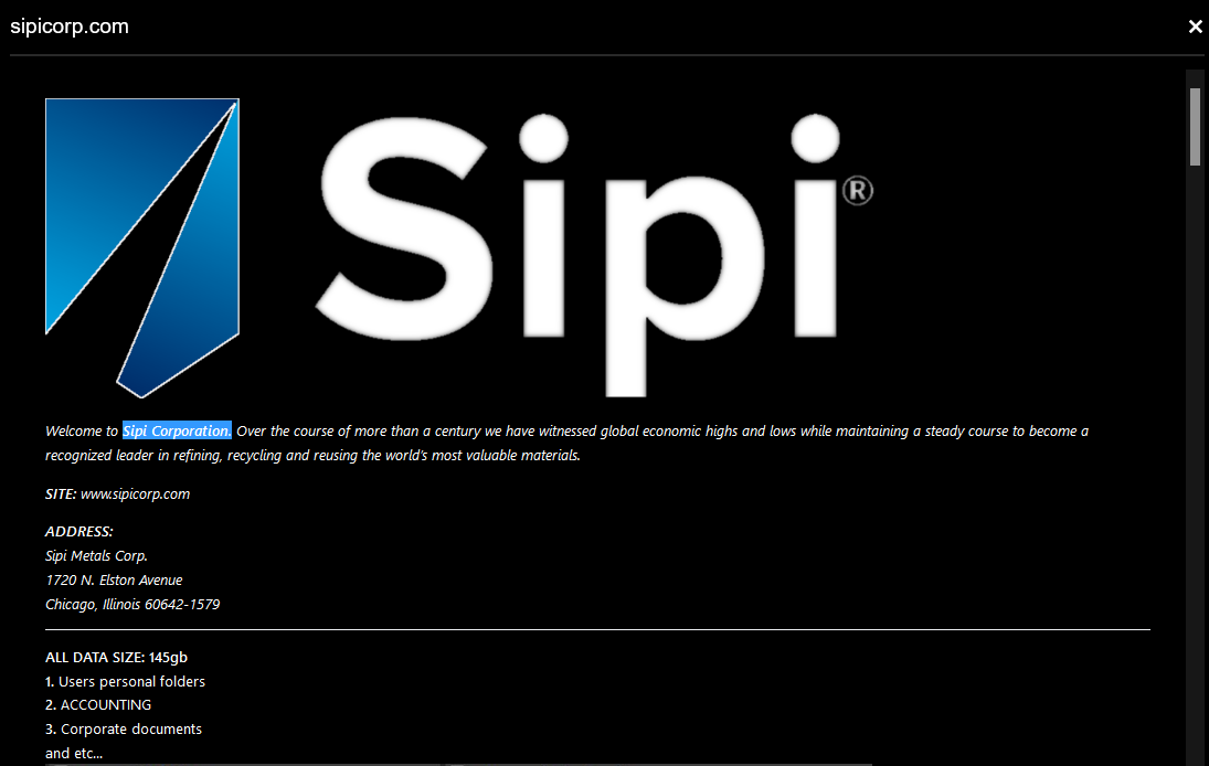 Sipi Metals Corp