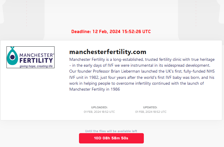 Manchester Fertility LockBit